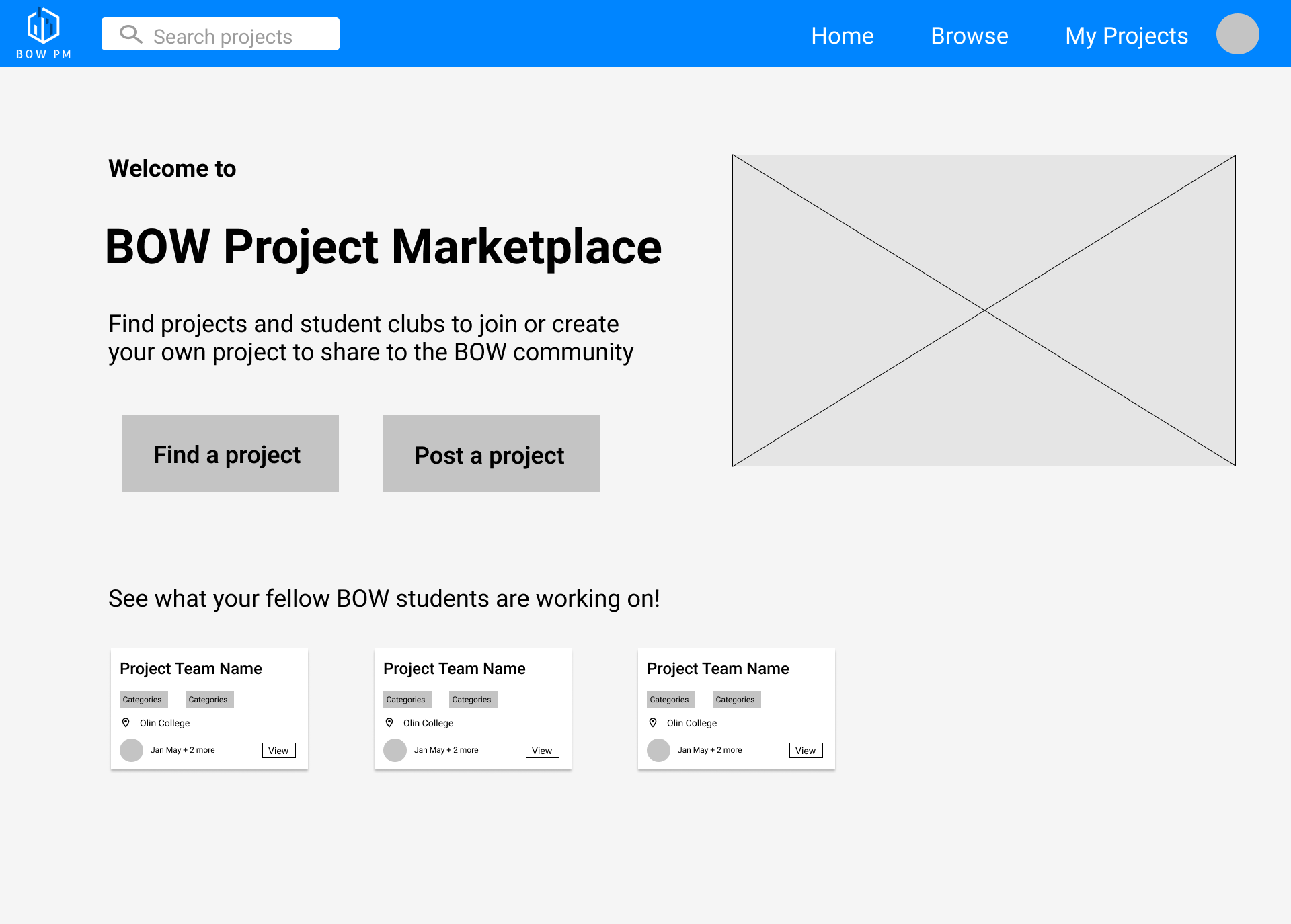 Screen grab of the home page Figma mockup